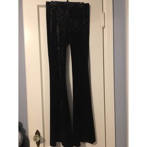 Black velvet bell bottoms